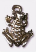 Breloque en métal grenouille 12x16 mm argent vieilli x2