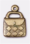 Breloque en métal sac à main 12x17 mm bronze x2