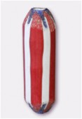 Perle en verre tube VR4 rouge mat x2