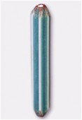 Perle en verre tube VR2 turquoise mat x2