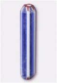 Perle en verre tube VR1 bleu mat x4