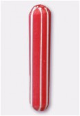 Perle en verre tube VR1 rouge mat x4