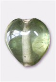 Perle en verre coeur VS4 vert clair x8