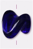 Perle en verre forme FG4 bleu foncé x8