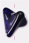 Perle en verre forme FG5 bleu foncé x2