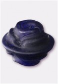 Perle en verre forme VF5 bleu foncé mat x2