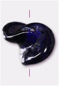 Perle en verre forme VF10 bleu foncé x2