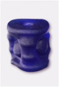 Perle en verre forme VTD8 bleu foncé mat x2
