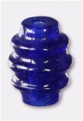 Perle en verre olive VTD9 bleu foncé x2