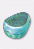 Perle en verre palet HRB2 vert d'eau irisé x12