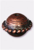 Perle en métal ronde 12x9 mm cuivre x2