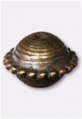 Perle en métal ronde 12x9 mm bronze x2