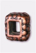 Perle en métal carré 6 mm cuivre x4