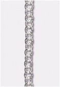 Chaîne à maillon rond guilloché 5 mm argent x50 cm