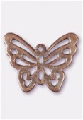 Breloque en métal papillon découpé 25x30 mm cuivre x1