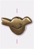 Perle en métal oiseau 10x15 mm bronze x2