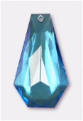 Pendentif art déco 25x15 mm aqua x1