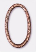 Perle en métal anneau ovale martelé 27x16 mm cuivre x2