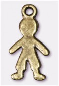 Breloque en métal petit garçon 18x10 mm bronze x2