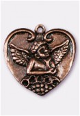 Pendentif en metal coeur ange pt 25x25 mm cuivre x1