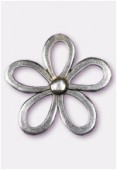 Pendentif en métal marguerite découpée gd 53x53 mm argent vieilli x1