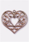 Pendentif en métal coeur entrelacs gd 50x47 mm cuivre x1