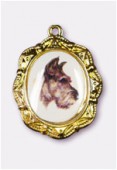 Médaille chien or 19x16 mm x1