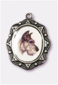 Médaille chien argent vieilli 19x16 mm x1