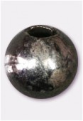 Perle en métal ronde 8 mm argent vieilli x6