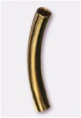Perle en métal tube courbé 22x3 mm or x6