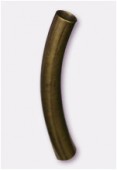 Perle en métal tube courbé 22x3 mm bronze x6