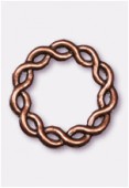 Perle en métal anneau rond tressé 24 mm cuivre x1 Perle en métal anneau rond tressé 24 mm cuivre x1