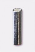 Perle en métal tube 6x1 mm argent x24