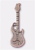 Pendentif en métal guitare électrique cuivre 48x15 mm x1