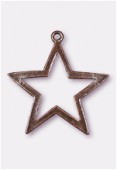 Pendentif en métal étoile évidée 45 mm cuivre x1
