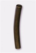 Perle en métal tube courbé 15x2 mm bronze x10