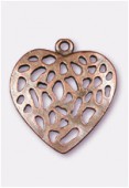 Pendentif en métal coeur ajouré 30x28 mm cuivre x1