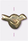 Perle en métal oiseau 10x15 mm or x2