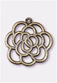 Pendentif en métal fleur ajourée 30 mm bronze x1