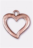 Pendentif en métal coeur YSL 28x22 mm cuivre x1