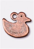 Breloque en métal canard 12x10 mm cuivre x2