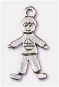 Breloque en métal little boy 22x10 mm argent vieilli x2