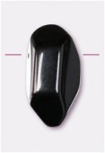 Black glass nugget drop 13x16 mm x1