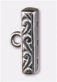 Argent 925 barrette 3 rangs 15x4 mm x1