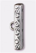 Argent 925 barrette 4 rangs 20x4 mm x1