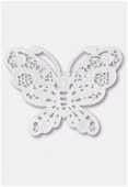 Estampe papillon 35x25 mm blanc x1
