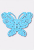 Estampe papillon 50x38 mm turquoise x1