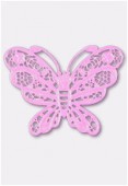 Estampe papillon 35x25 mm rose x1