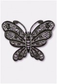 Estampe papillon 35x25 mm noir x1