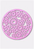 Estampe ronde fleur 47 mm rose x1